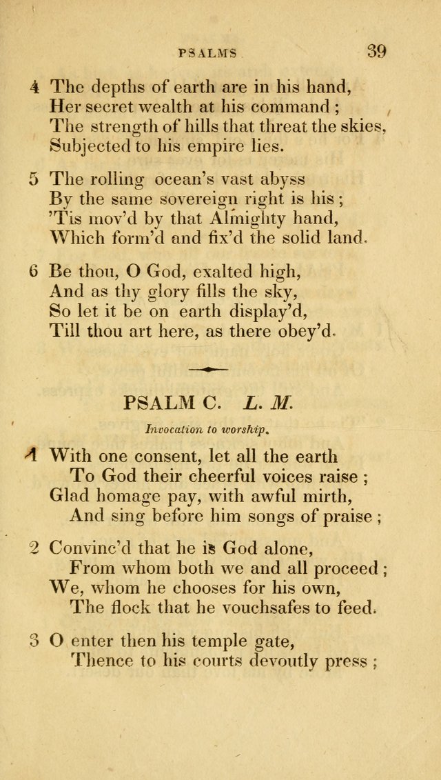 A Collection of Psalms and Hymns for Social and Private Worship page 39