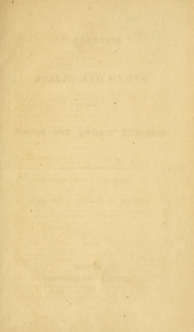 A Collection of Psalms and Hymns for Social and Private Worship page vii