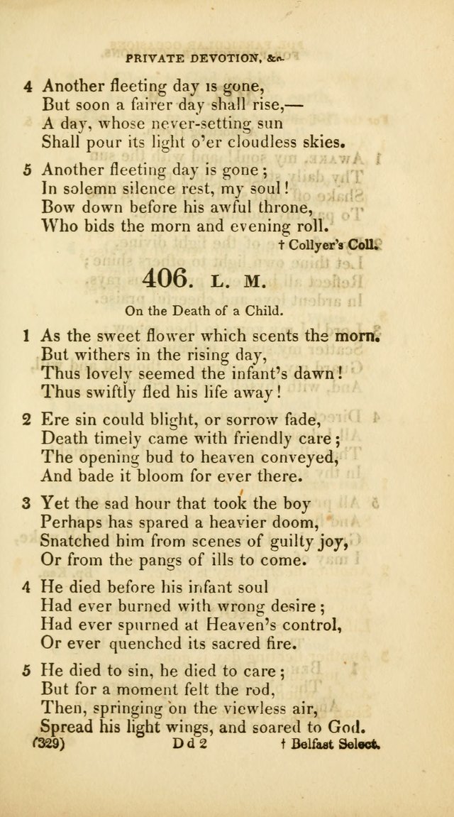 A Collection of Psalms and Hymns, for Social and Private Worship (Rev. ed.  with supplement) page 330
