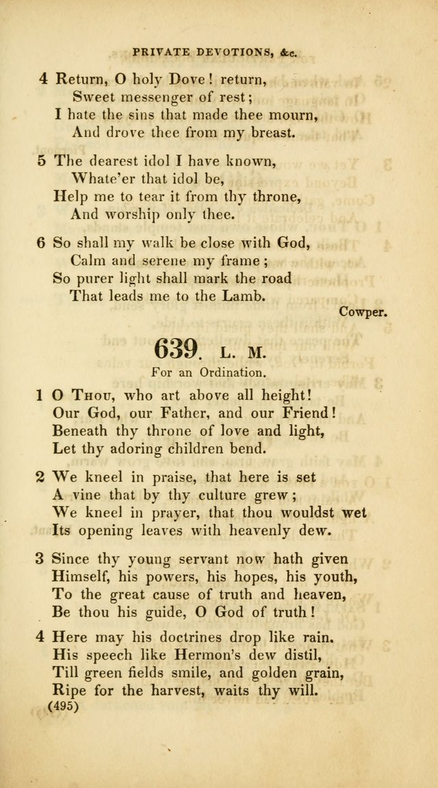 A Collection of Psalms and Hymns, for Social and Private Worship (Rev. ed.  with supplement) page 496