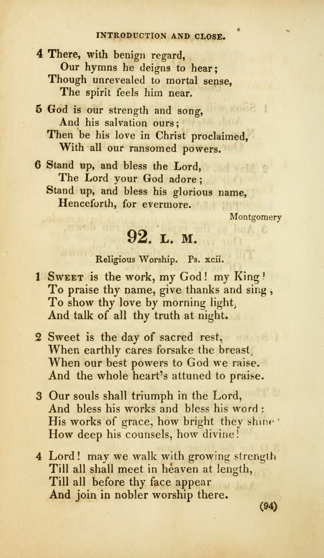 A Collection of Psalms and Hymns, for Social and Private Worship (Rev. ed.  with supplement) page 95
