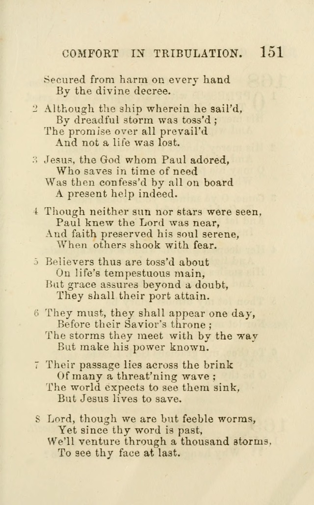 A Collection of Psalms, Hymns, and Spiritual Songs: suited to the various occasions of public worship and private devotion of the church of Christ: with an appendix of  German hymns page 149