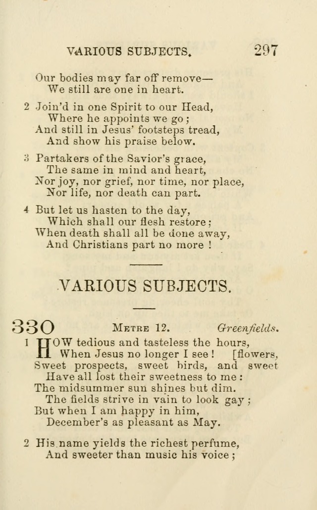 A Collection of Psalms, Hymns, and Spiritual Songs: suited to the various occasions of public worship and private devotion of the church of Christ: with an appendix of  German hymns page 297