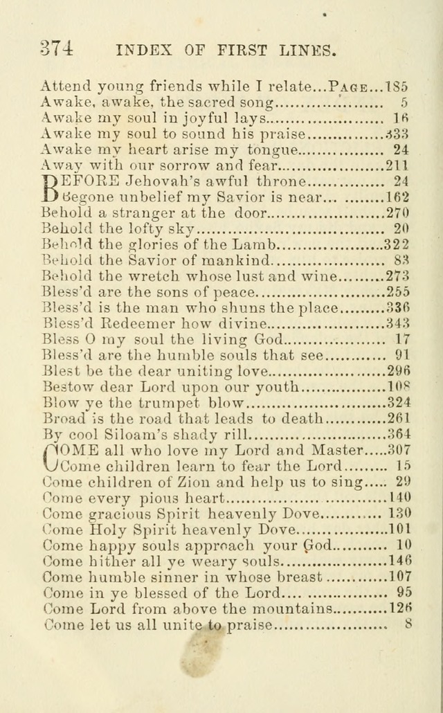 A Collection of Psalms, Hymns, and Spiritual Songs: suited to the various occasions of public worship and private devotion of the church of Christ: with an appendix of  German hymns page 374