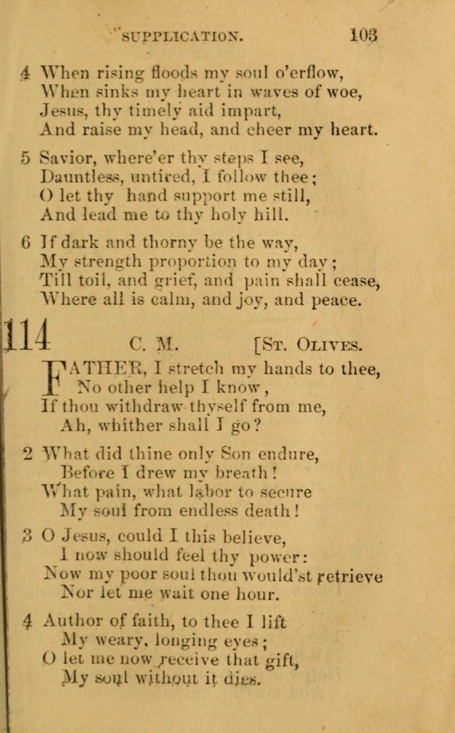A Collection of Psalms, Hymns, and Spiritual Songs: suited to the various occasions of public worship and private devotion, of the church of Christ (6th ed.) page 103