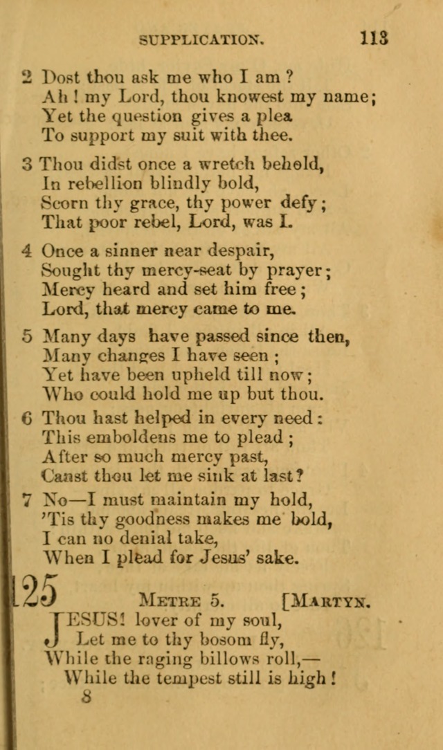 A Collection of Psalms, Hymns, and Spiritual Songs: suited to the various occasions of public worship and private devotion, of the church of Christ (6th ed.) page 113