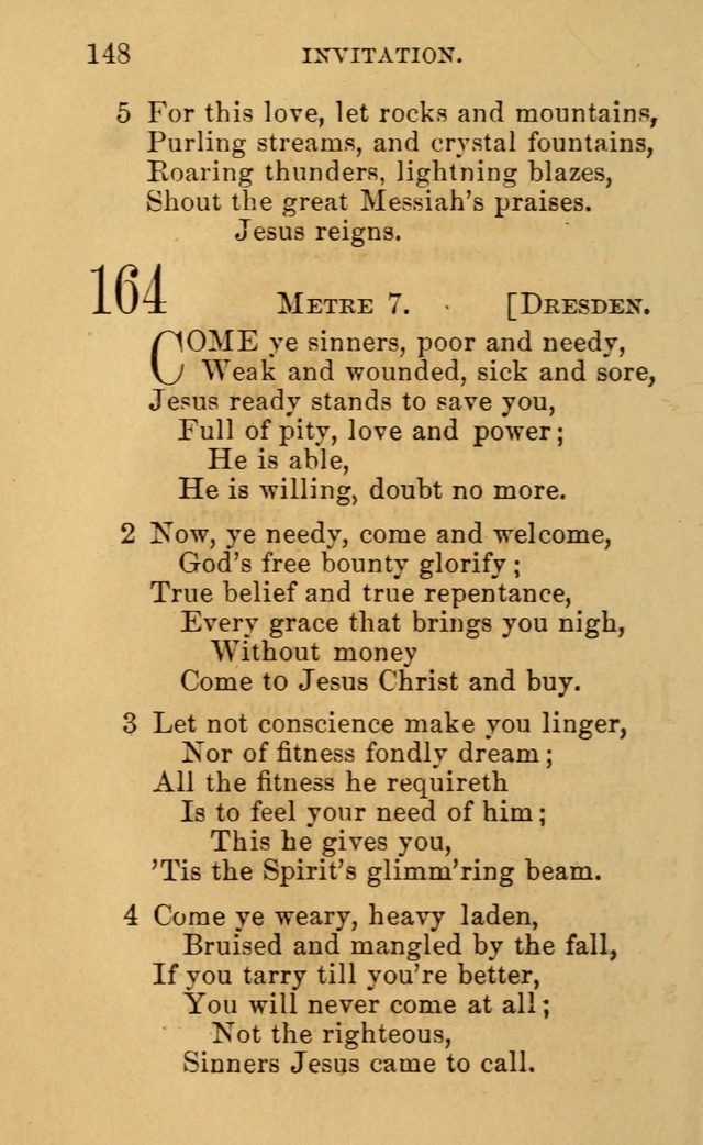A Collection of Psalms, Hymns, and Spiritual Songs: suited to the various occasions of public worship and private devotion, of the church of Christ (6th ed.) page 148