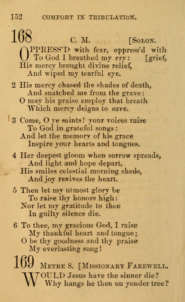 A Collection of Psalms, Hymns, and Spiritual Songs: suited to the various occasions of public worship and private devotion, of the church of Christ (6th ed.) page 152