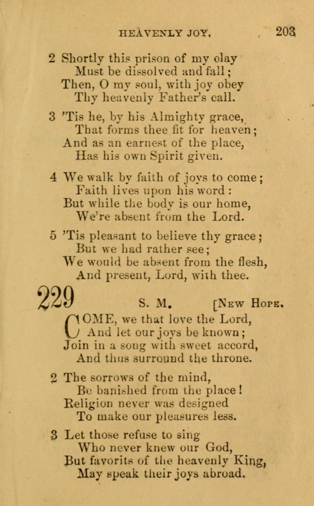 A Collection of Psalms, Hymns, and Spiritual Songs: suited to the various occasions of public worship and private devotion, of the church of Christ (6th ed.) page 203