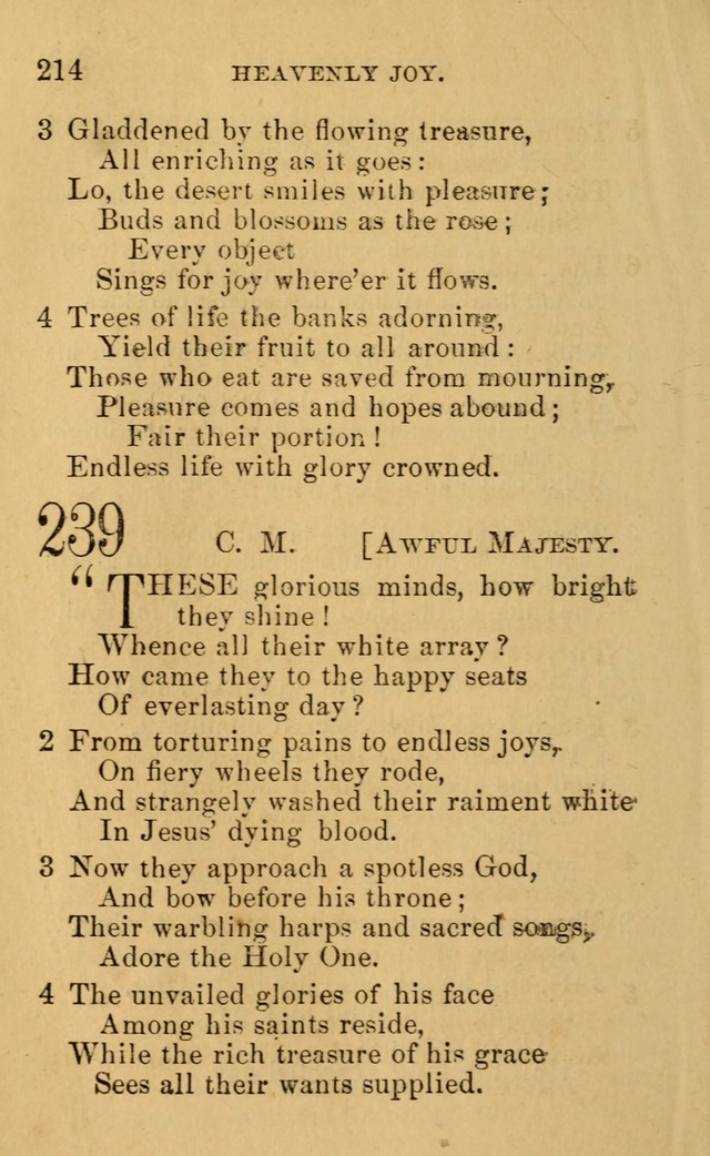 A Collection of Psalms, Hymns, and Spiritual Songs: suited to the various occasions of public worship and private devotion, of the church of Christ (6th ed.) page 214