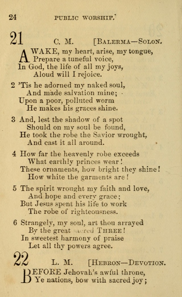 A Collection of Psalms, Hymns, and Spiritual Songs: suited to the various occasions of public worship and private devotion, of the church of Christ (6th ed.) page 24