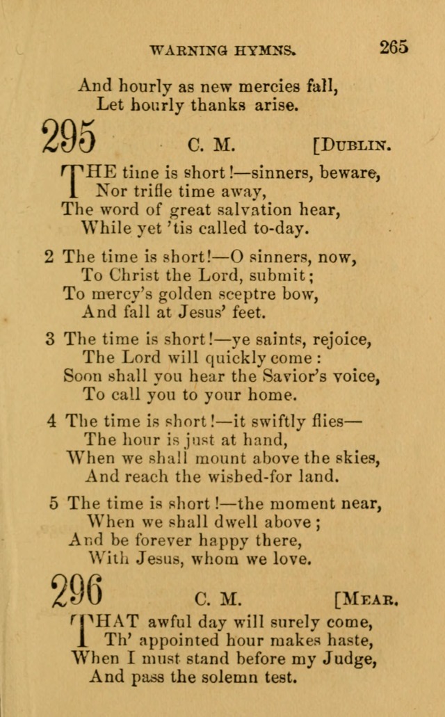 A Collection of Psalms, Hymns, and Spiritual Songs: suited to the various occasions of public worship and private devotion, of the church of Christ (6th ed.) page 265