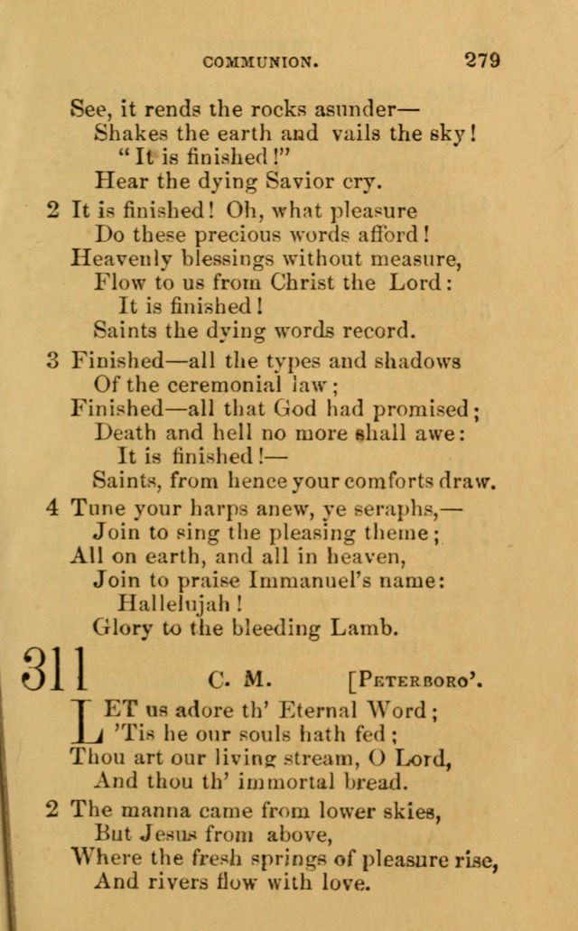 A Collection of Psalms, Hymns, and Spiritual Songs: suited to the various occasions of public worship and private devotion, of the church of Christ (6th ed.) page 279
