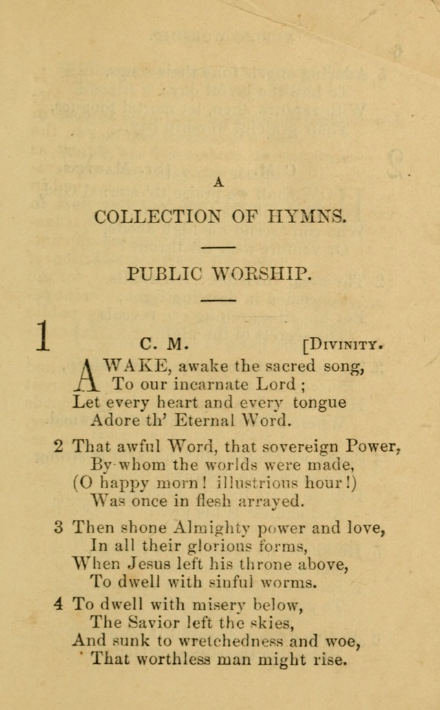 A Collection of Psalms, Hymns, and Spiritual Songs: suited to the various occasions of public worship and private devotion, of the church of Christ (6th ed.) page 5
