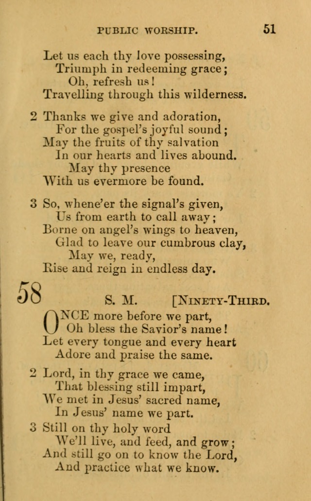 A Collection of Psalms, Hymns, and Spiritual Songs: suited to the various occasions of public worship and private devotion, of the church of Christ (6th ed.) page 51