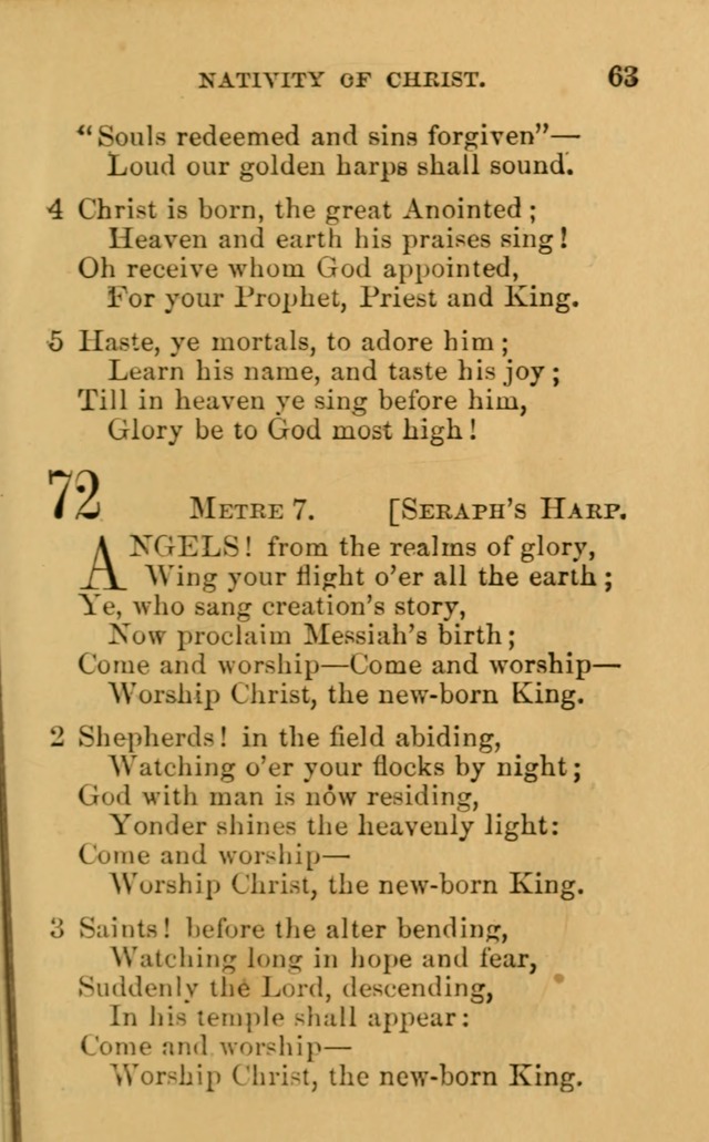 A Collection of Psalms, Hymns, and Spiritual Songs: suited to the various occasions of public worship and private devotion, of the church of Christ (6th ed.) page 63