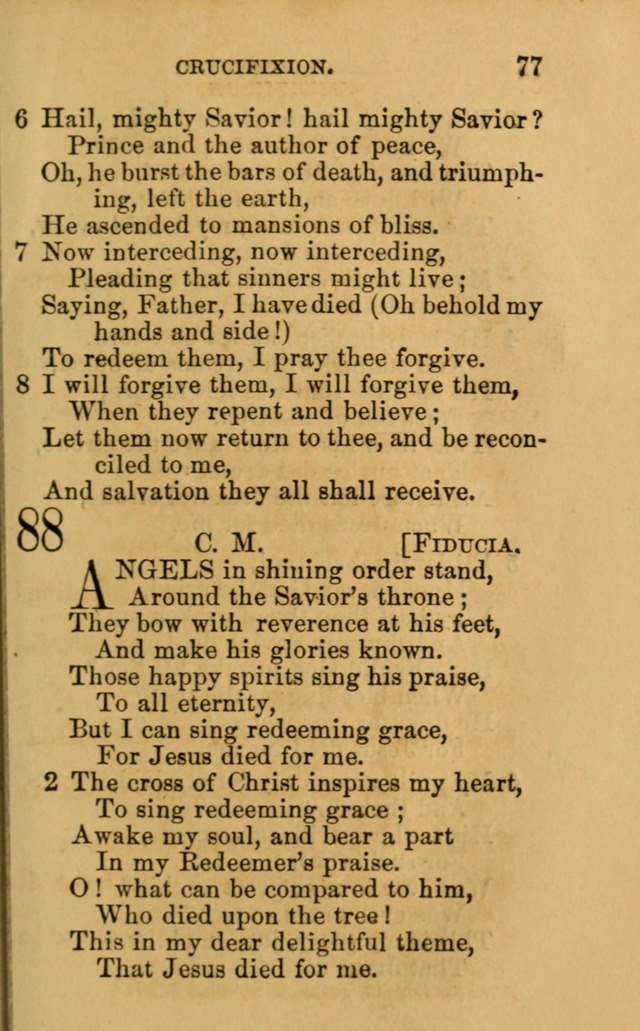 A Collection of Psalms, Hymns, and Spiritual Songs: suited to the various occasions of public worship and private devotion, of the church of Christ (6th ed.) page 77