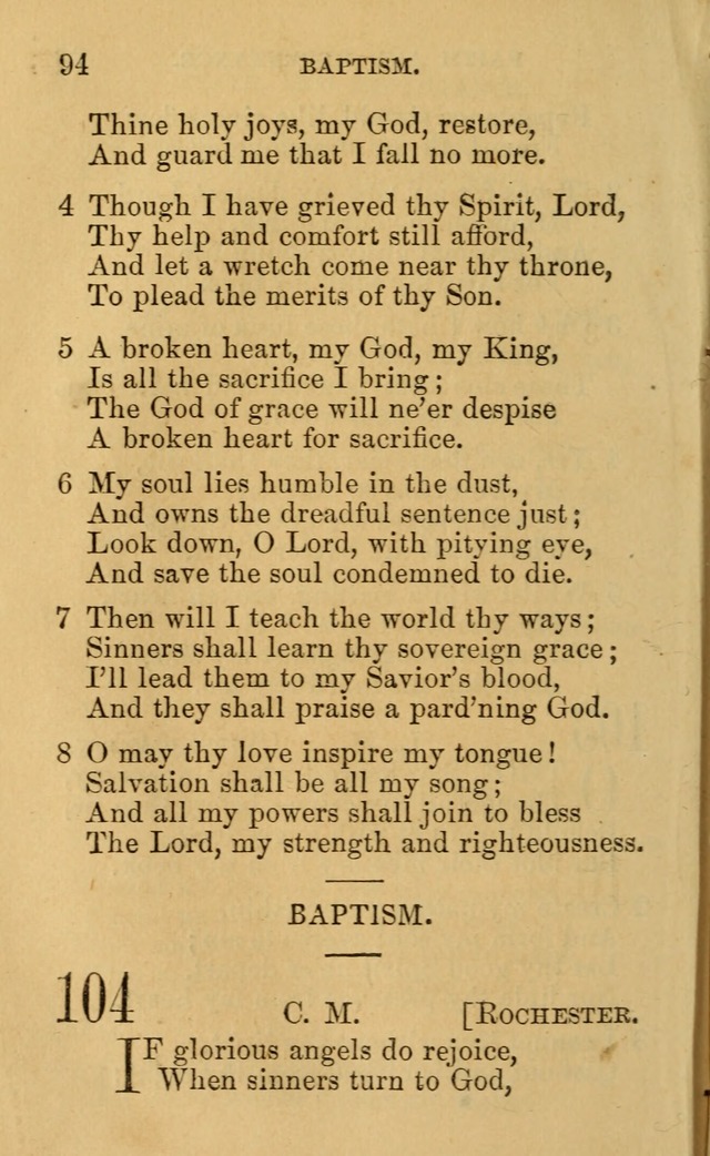 A Collection of Psalms, Hymns, and Spiritual Songs: suited to the various occasions of public worship and private devotion, of the church of Christ (6th ed.) page 94