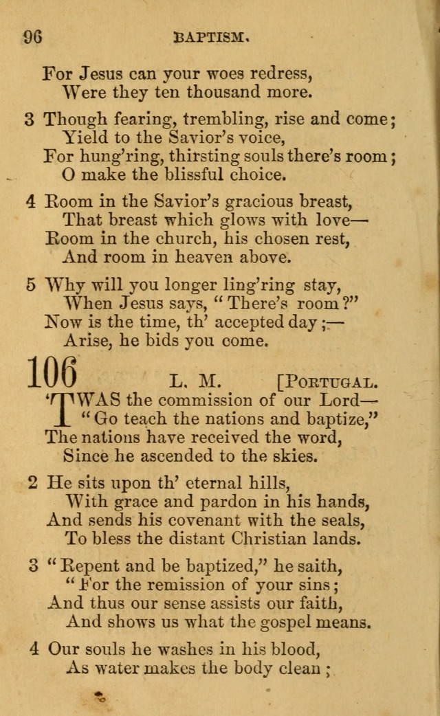 A Collection of Psalms, Hymns, and Spiritual Songs: suited to the various occasions of public worship and private devotion, of the church of Christ (6th ed.) page 96