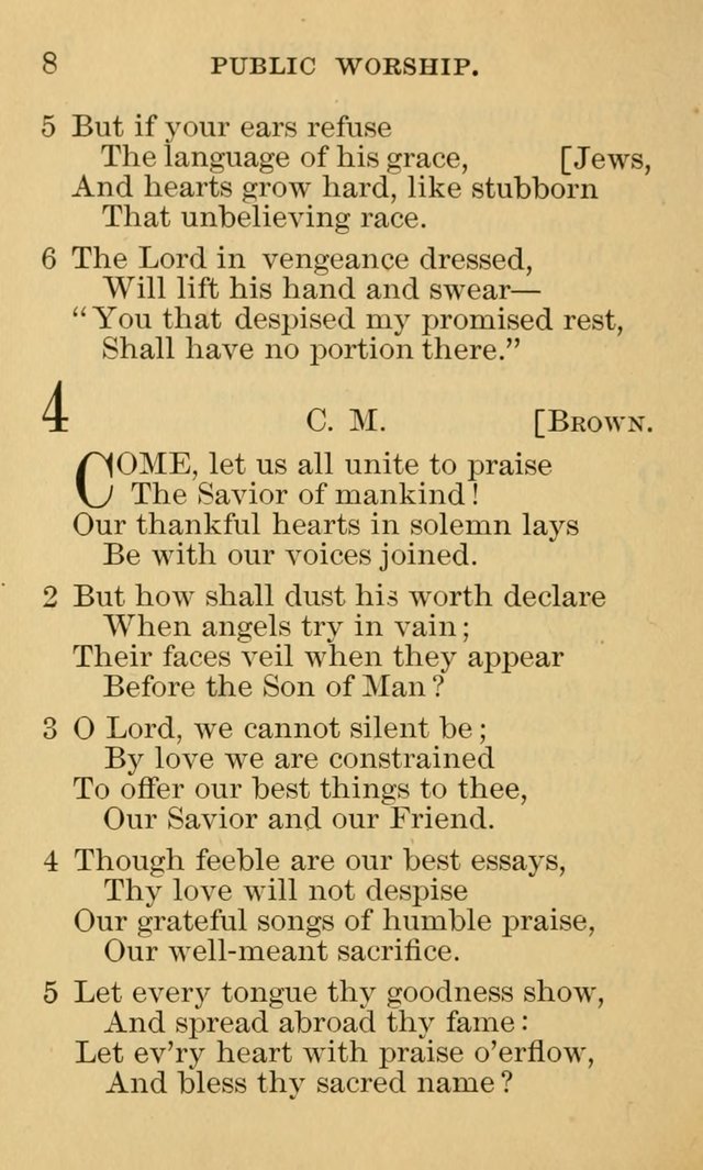 A Collection of Psalms and Hymns: suited to the various occasions of public worship and private devotion page 8