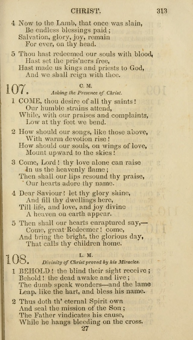 Church Psalmist: or psalms and hymns for the public, social and private use of evangelical Christians (5th ed.) page 315