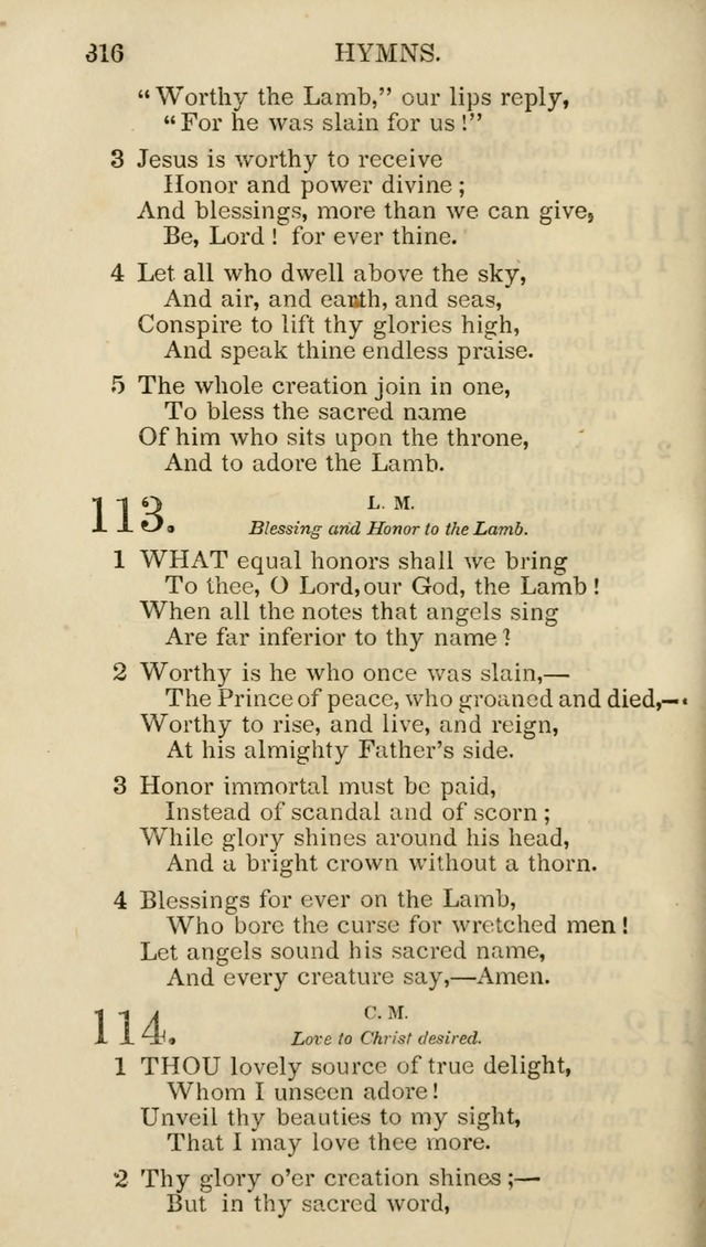 Church Psalmist: or psalms and hymns for the public, social and private use of evangelical Christians (5th ed.) page 318