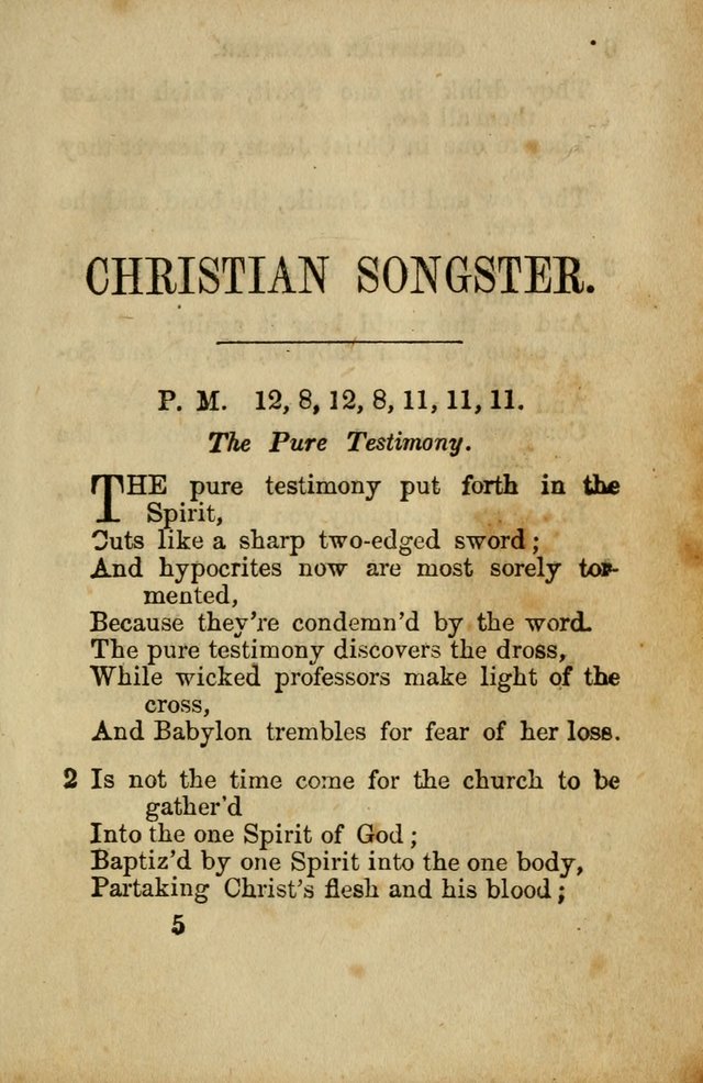 The Christian Songster: a collection of hymns and spiritual songs, usually sung at camp, prayer, and social meetings, and revivals of religion. Designed for all denominations page 10