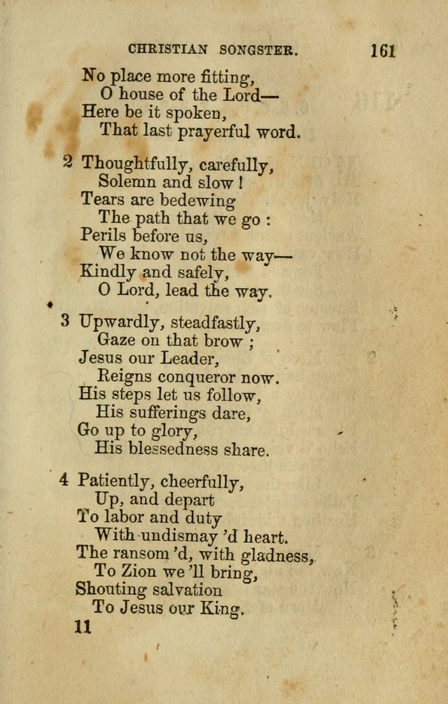 The Christian Songster: a collection of hymns and spiritual songs, usually sung at camp, prayer, and social meetings, and revivals of religion. Designed for all denominations page 170