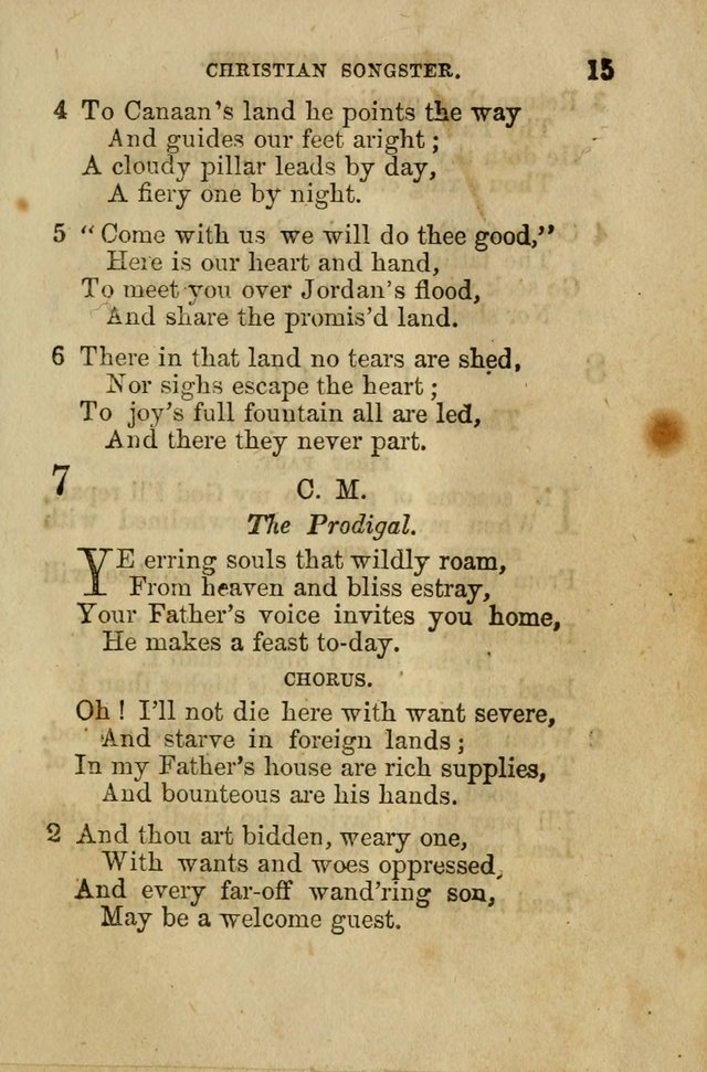 The Christian Songster: a collection of hymns and spiritual songs, usually sung at camp, prayer, and social meetings, and revivals of religion. Designed for all denominations page 20