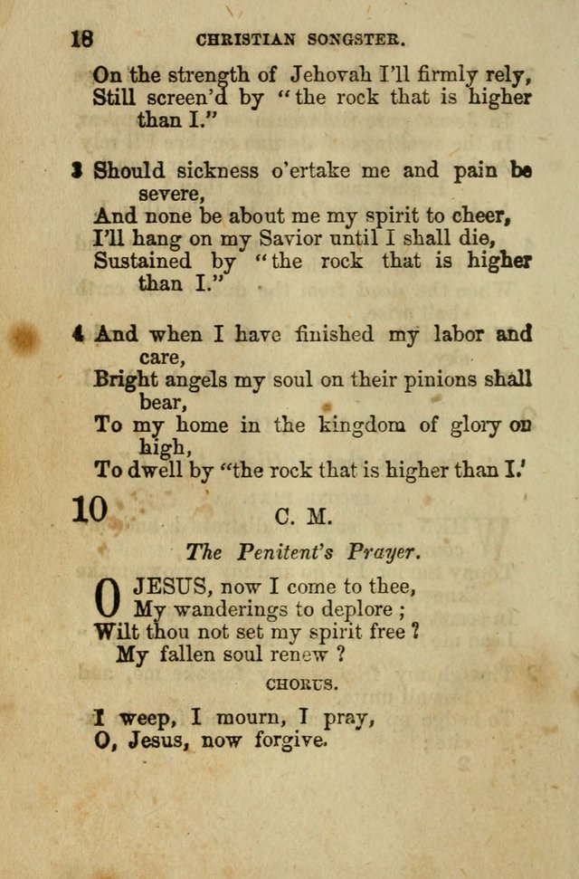 The Christian Songster: a collection of hymns and spiritual songs, usually sung at camp, prayer, and social meetings, and revivals of religion. Designed for all denominations page 23