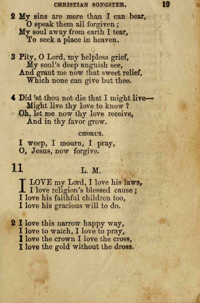 The Christian Songster: a collection of hymns and spiritual songs, usually sung at camp, prayer, and social meetings, and revivals of religion. Designed for all denominations page 24