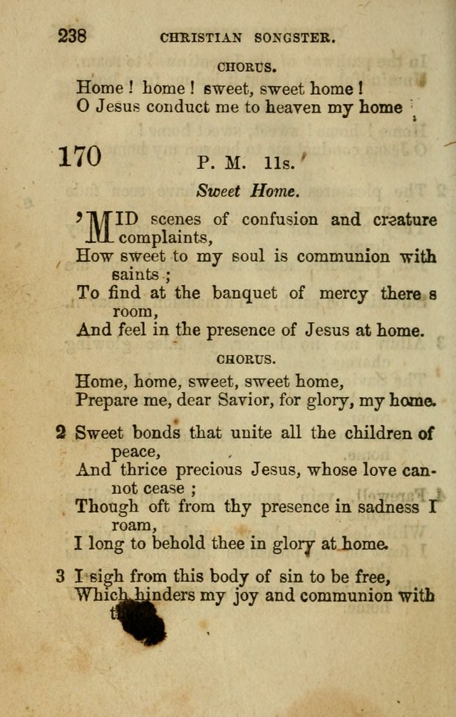 The Christian Songster: a collection of hymns and spiritual songs, usually sung at camp, prayer, and social meetings, and revivals of religion. Designed for all denominations page 247