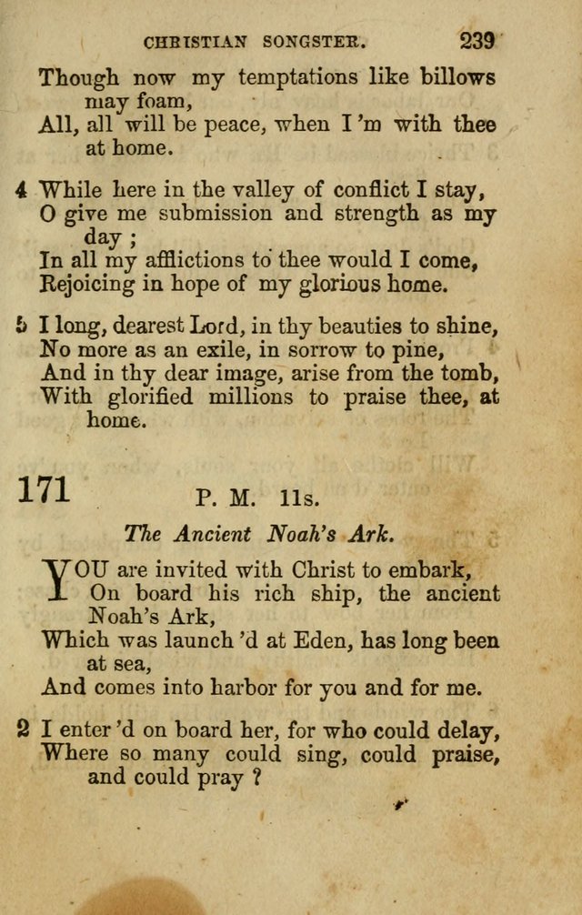 The Christian Songster: a collection of hymns and spiritual songs, usually sung at camp, prayer, and social meetings, and revivals of religion. Designed for all denominations page 248