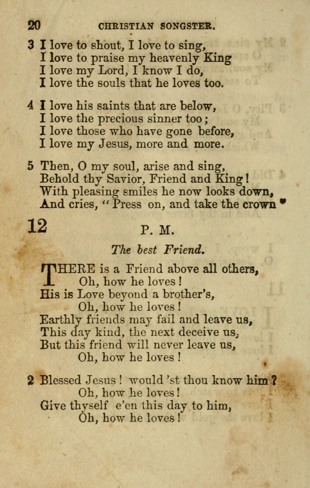 The Christian Songster: a collection of hymns and spiritual songs, usually sung at camp, prayer, and social meetings, and revivals of religion. Designed for all denominations page 25