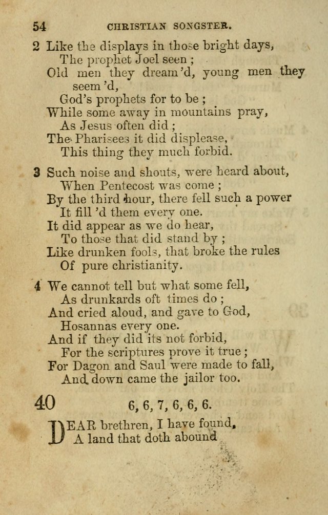 The Christian Songster: a collection of hymns and spiritual songs, usually sung at camp, prayer, and social meetings, and revivals of religion. Designed for all denominations page 61