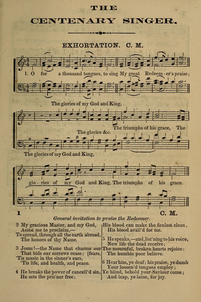 The Centenary Singer: a collection of hymns and tunes popular during the last one hundred years page 1