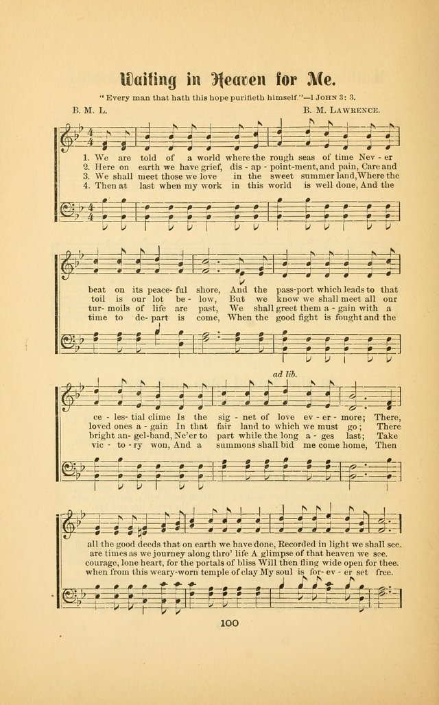 Celestial Sonnets: a collection of new and original songs and hymns of peace and progress, designed for public gatherings, home circles, religious, spiritual, temperance, social and camp meetings, etc page 105