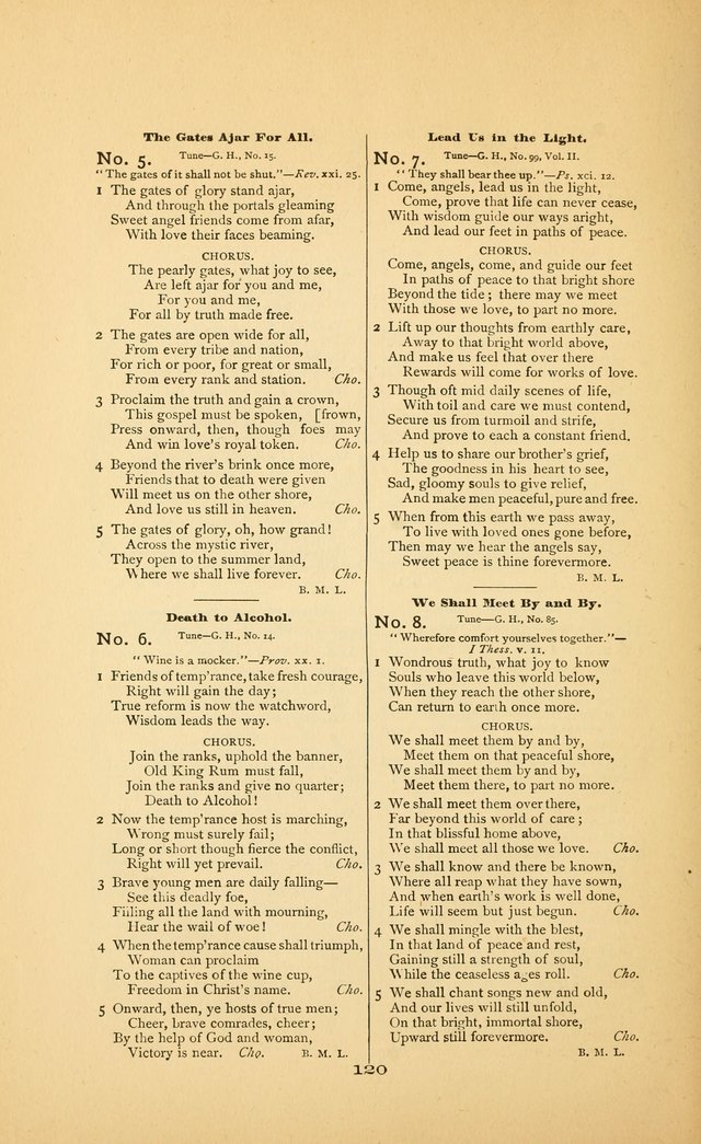 Celestial Sonnets: a collection of new and original songs and hymns of peace and progress, designed for public gatherings, home circles, religious, spiritual, temperance, social and camp meetings, etc page 125