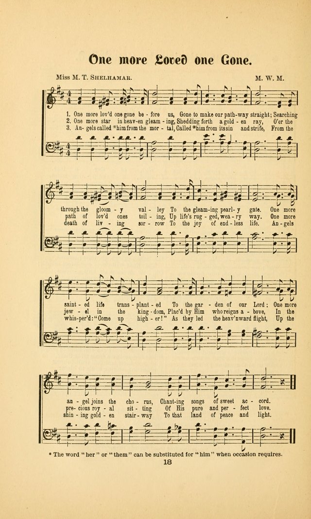 Celestial Sonnets: a collection of new and original songs and hymns of peace and progress, designed for public gatherings, home circles, religious, spiritual, temperance, social and camp meetings, etc page 23