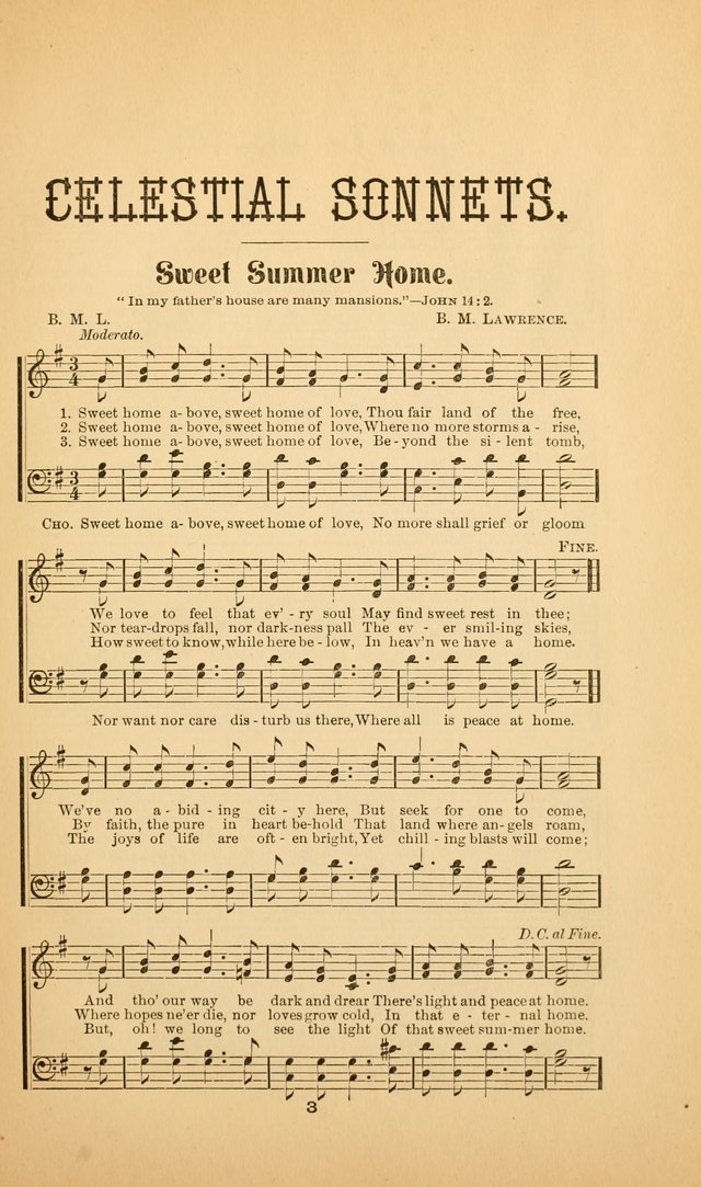 Celestial Sonnets: a collection of new and original songs and hymns of peace and progress, designed for public gatherings, home circles, religious, spiritual, temperance, social and camp meetings, etc page 8