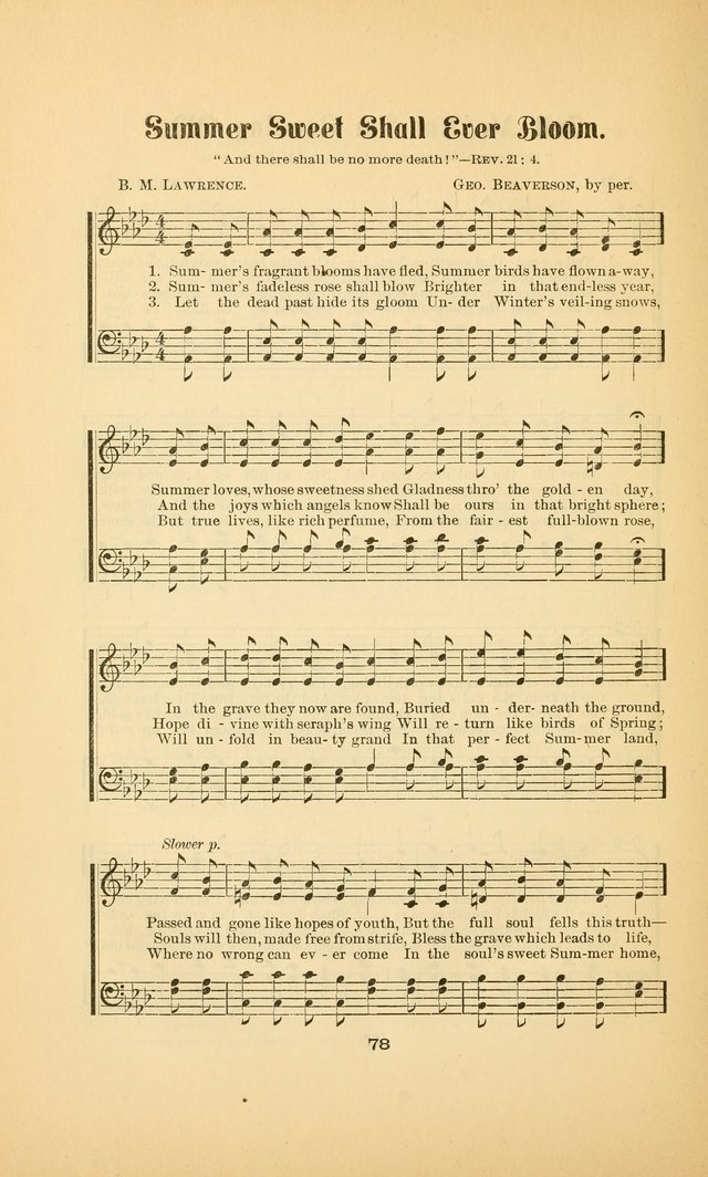 Celestial Sonnets: a collection of new and original songs and hymns of peace and progress, designed for public gatherings, home circles, religious, spiritual, temperance, social and camp meetings, etc page 83