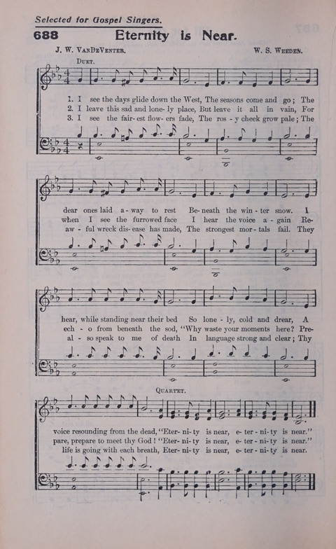 Celestial Songs: a collection of 900 choice hymns and choruses, selected for all kinds of Christian Getherings, Evangelistic Word, Solo Singers, Choirs, and the Home Circle page 612