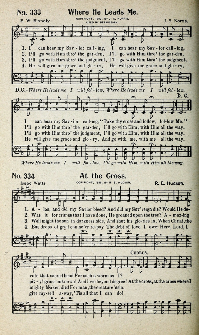 Calvary Songs: A Choice Collection of Gospel Songs, both Old and New page 303