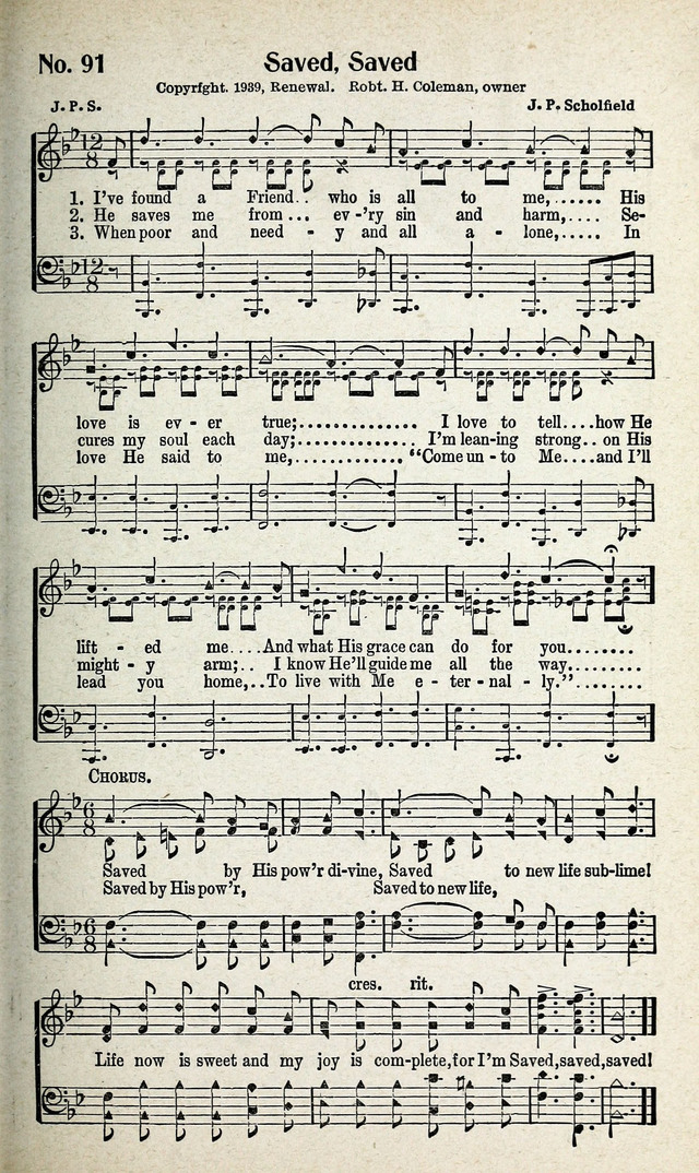 Calvary Songs: A Choice Collection of Gospel Songs, both Old and New page 92