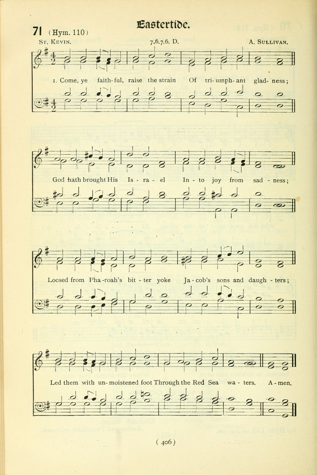 The Church Service Book: containing the words and music for the choral service, the morning and evening canticles, the holy communion, the Psalter, a selection of hymns from the hymnal with music page 421