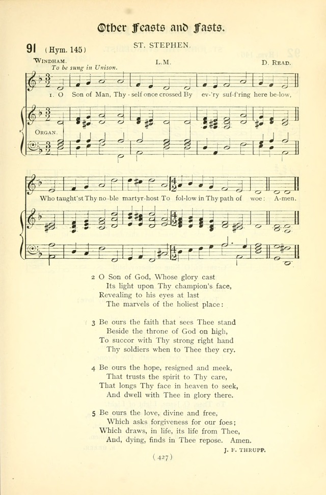 The Church Service Book: containing the words and music for the choral service, the morning and evening canticles, the holy communion, the Psalter, a selection of hymns from the hymnal with music page 442
