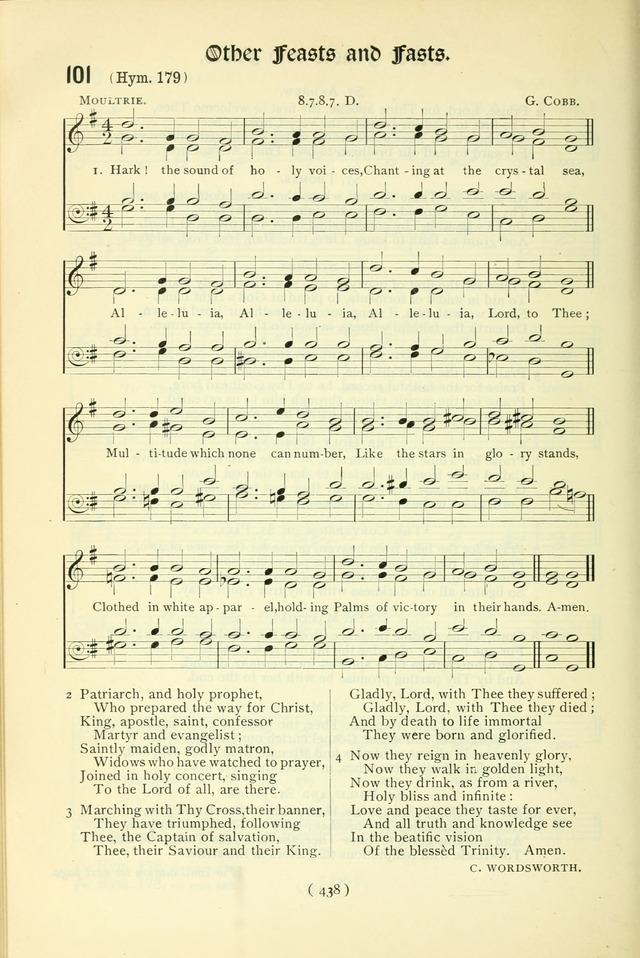 The Church Service Book: containing the words and music for the choral service, the morning and evening canticles, the holy communion, the Psalter, a selection of hymns from the hymnal with music page 453