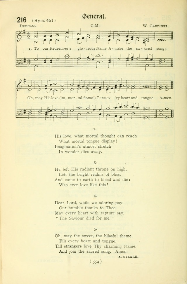 The Church Service Book: containing the words and music for the choral service, the morning and evening canticles, the holy communion, the Psalter, a selection of hymns from the hymnal with music page 569