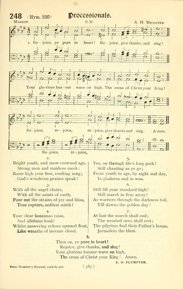 The Church Service Book: containing the words and music for the choral service, the morning and evening canticles, the holy communion, the Psalter, a selection of hymns from the hymnal with music page 600