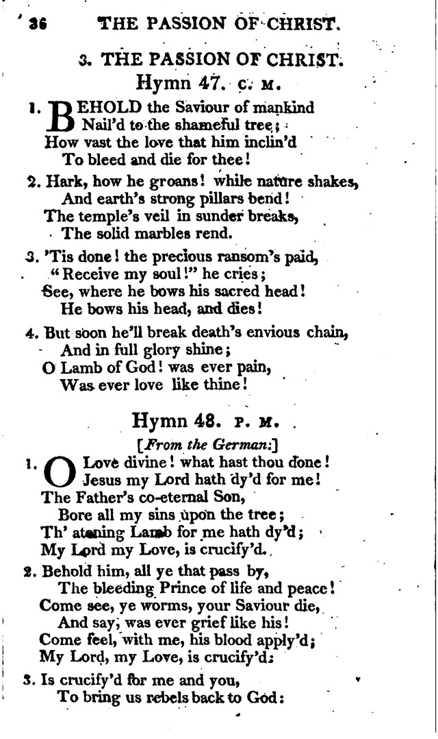 A Choice Selection of Evangelical Hymns, from various authors: for the use of the English Evangelical Lutheran Church in New York page 36